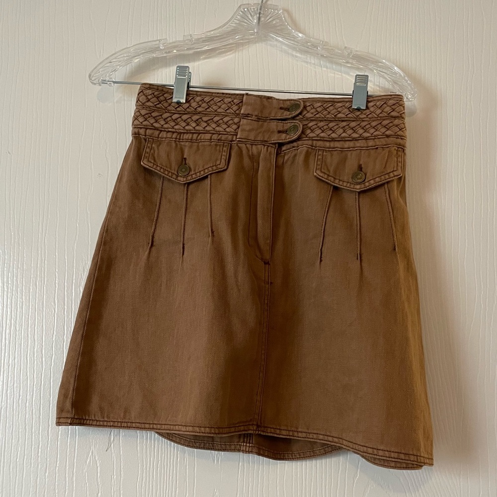 Free People Brown Denim Skirt